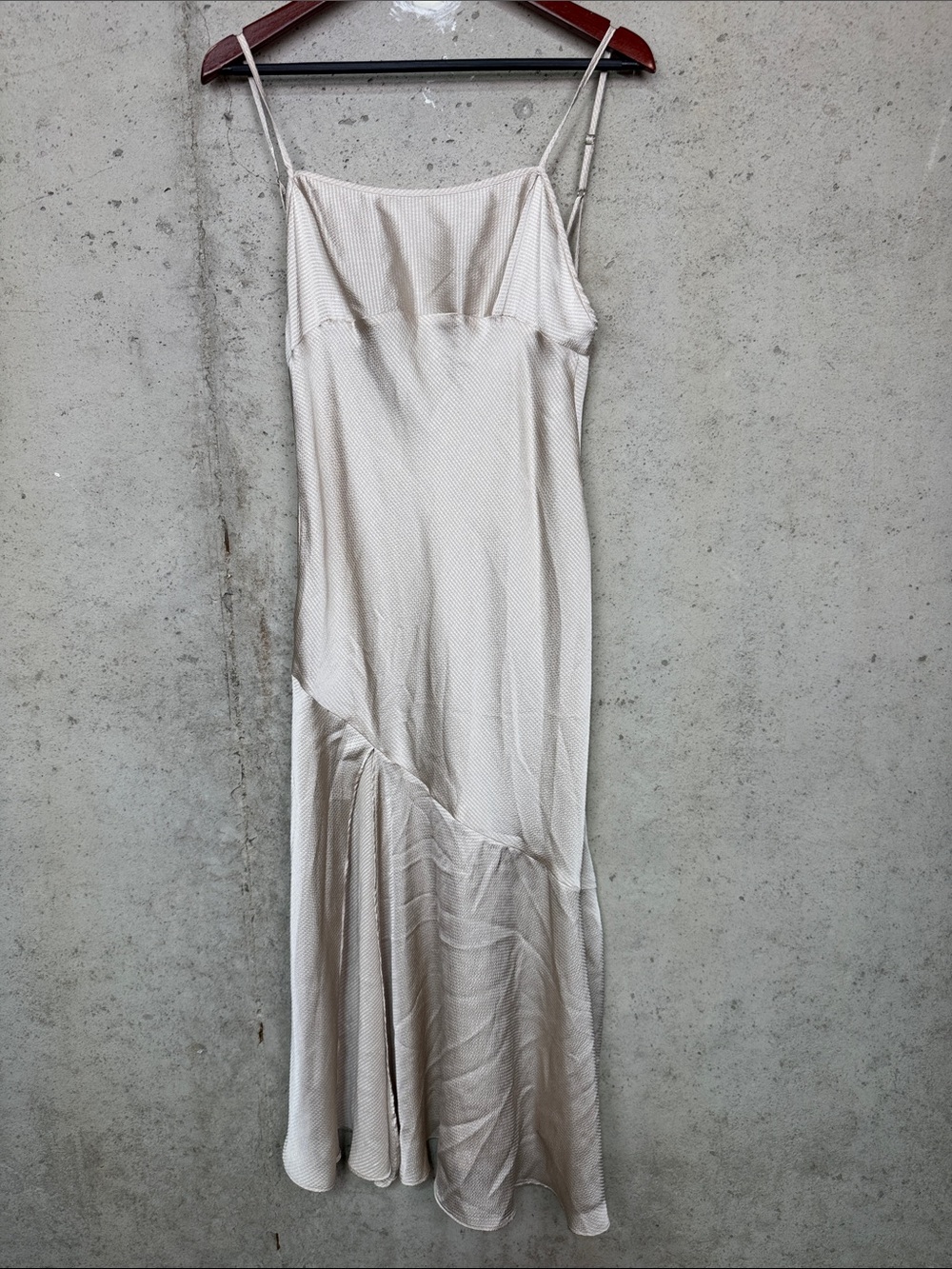 Intimately free people Light Beige Minimal Strappy slip midi dress sz S
